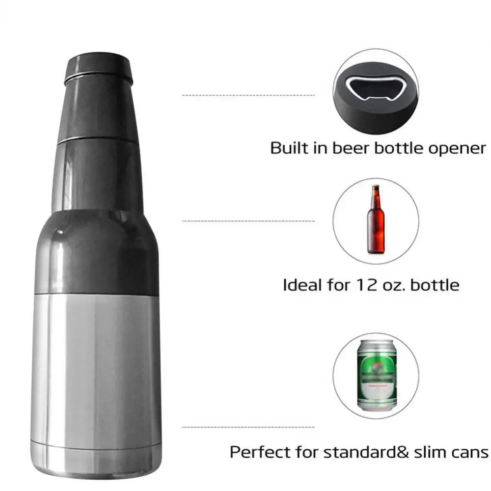 Beer Cold Storage Tank Creative With Bottle Opener 304 Stainless Steel Vacuum Double-layer Kitchen Accessories Beer Cooler 12oz