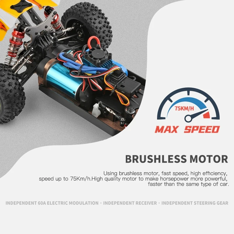WLtoys 184016 75KM/H 2.4G RC Car Brushless 4WD Electric High Speed Off-Road Remote Control Drift Toys for Children Racing 5