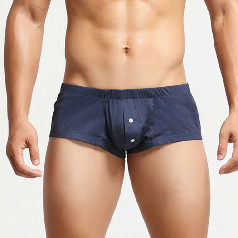 

Low Waist U Convex Male Panties Home Pajamas Men Boxer Shorts Big Peni Button Pouch Loose Lounge Sleeping Bottoms A50