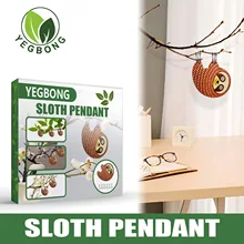 

Free Shipping Yegbong Sloth Pendant Decoration With Hook Creative Sloth Cartoon Wooden Pendant For Hanging Flower Branches