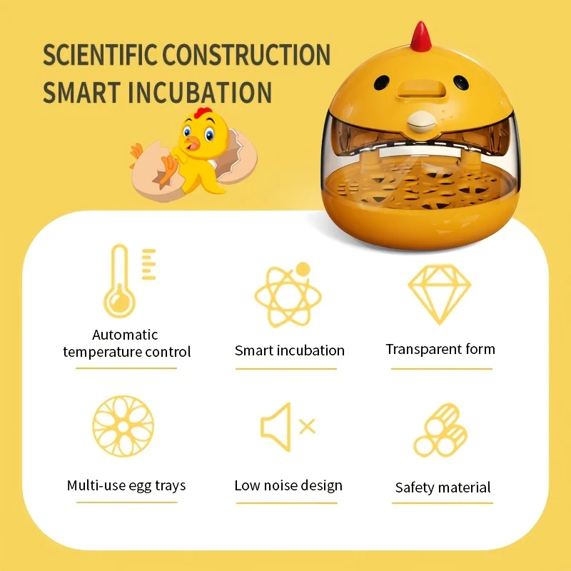 Egg incubator incubator light transparent window 5 eggs humidity control automatic temperature control manually turn the eggs egg incubator
