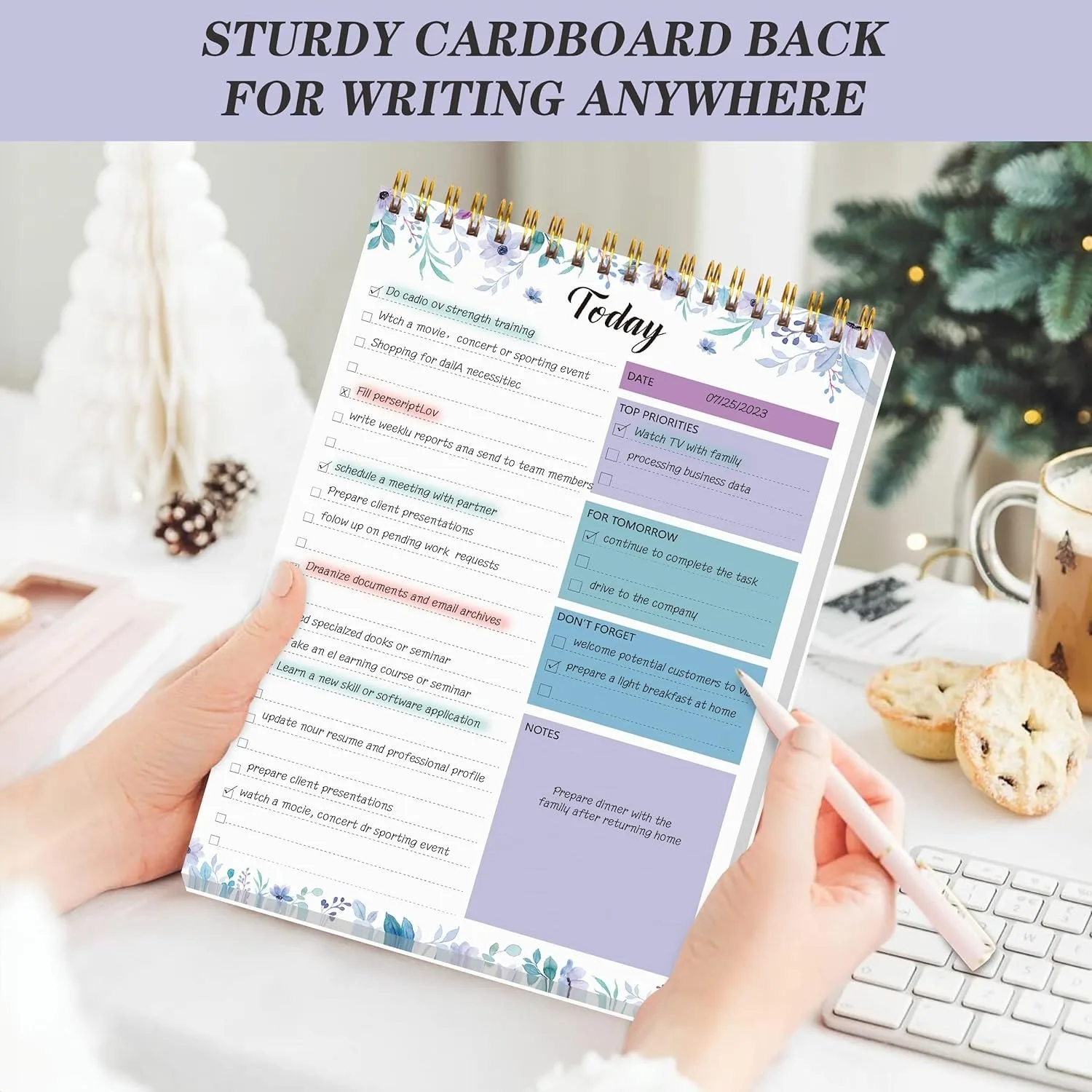 Schedule Notebook To Do List Daily Planner 104 Pages 6.7"x9.8" Checklist