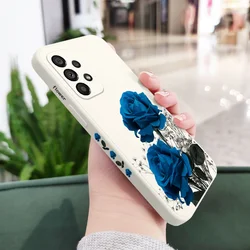 Elegant Blue Rose Lily Phone Case - Samsung A24 4G (White)