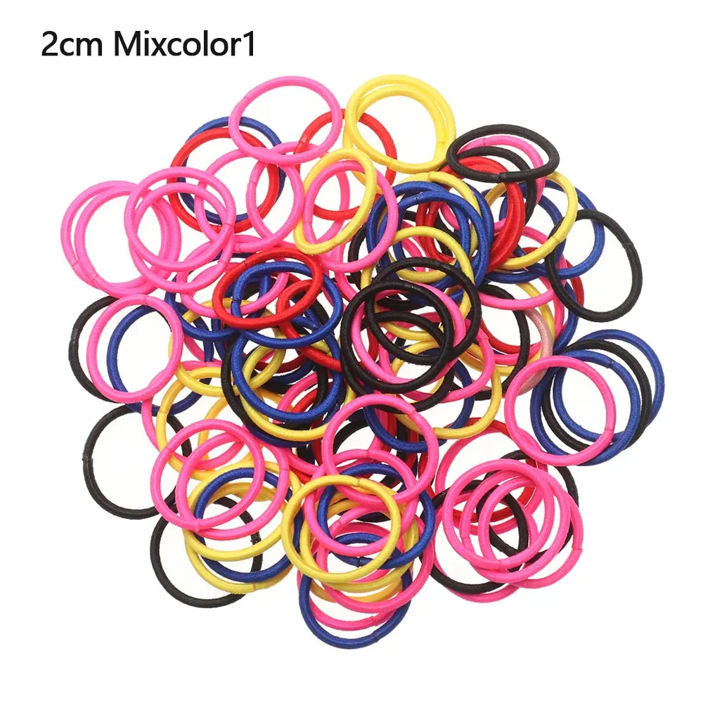 100pcs/lot 2CM Hair Accessories Girls Rubber Bands Scrunchy Elastic Hair Bands Kids Baby Headband Decorations Ties Gum for Hair child safety seat Baby Accessories