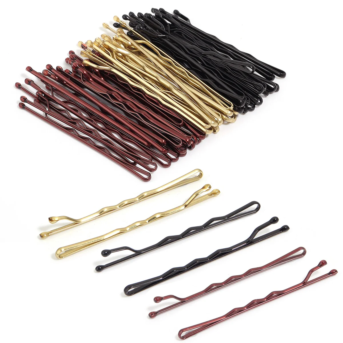 Conjunto com 50 unidades em 3 cores, presilhas de cabelo de 5 cm, grampos para cabelo feminino, grampos para penteados cacheados e ondulados, acessórios para estilizar o cabelo._voghion.com