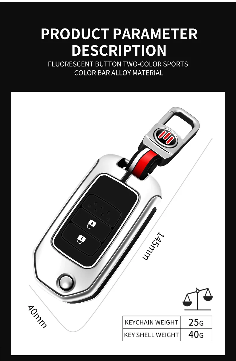 Custodia per chiave a distanza per auto in metallo Shell Fob per Honda Civic CRV CR-V HRV Accord Crider Odyssey Fit Pilot Protector Bag accessori - S213400730b5846fcbbf5f168b826e08ct