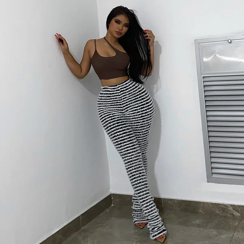 Y2k Striped Knitted Pants