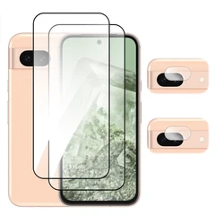 4 - in - 1 Full Cover Tempered Glass Screen Protector, 2.5D Premium Shield - Pixel 6 (2 Glass and 2 Lens)
