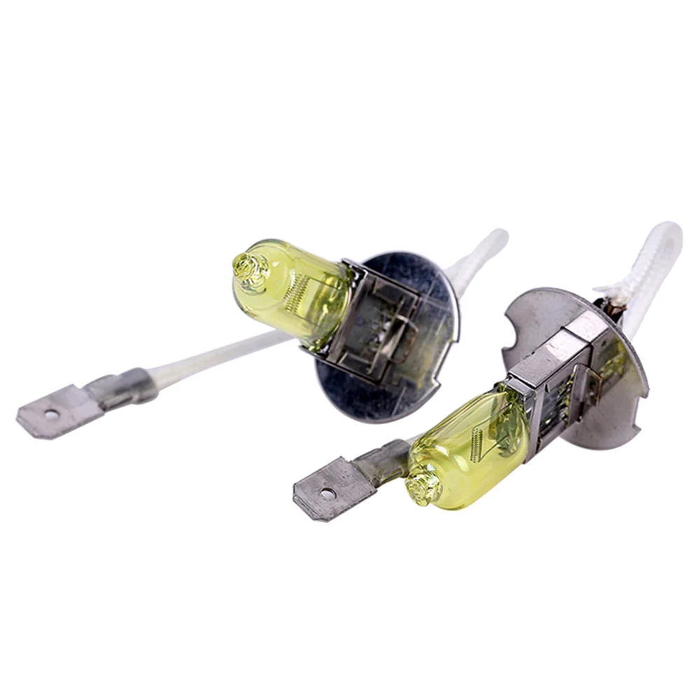 2pcs/lot H3 55W 12V Gold Yellow 3000K Fog Lights Halogen Bulb High Power Car Headlight Lamp Car Light Source parking auto 6