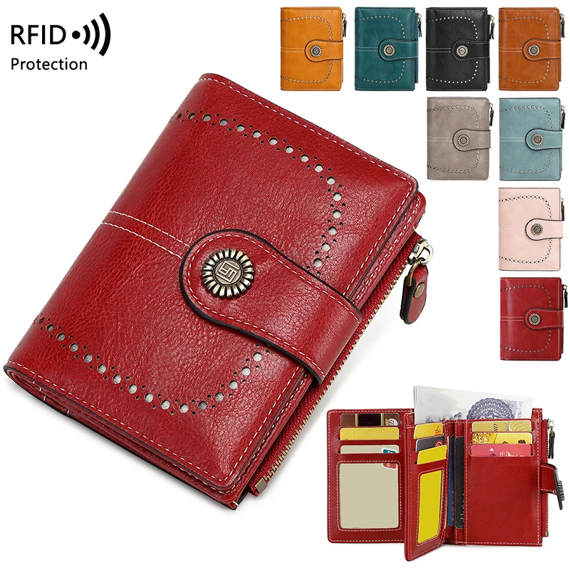 SENDEFN Portafoglio Lungo Donna Con Blocco RFID, Pelle Sintetica, 11 Slot Carte, Portamonete Cerniera, Nero