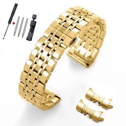 Elegant Stainless Steel Smartwatch Replacement Strap - Premium Business Watchband Bracelet - 16mm (Gold)