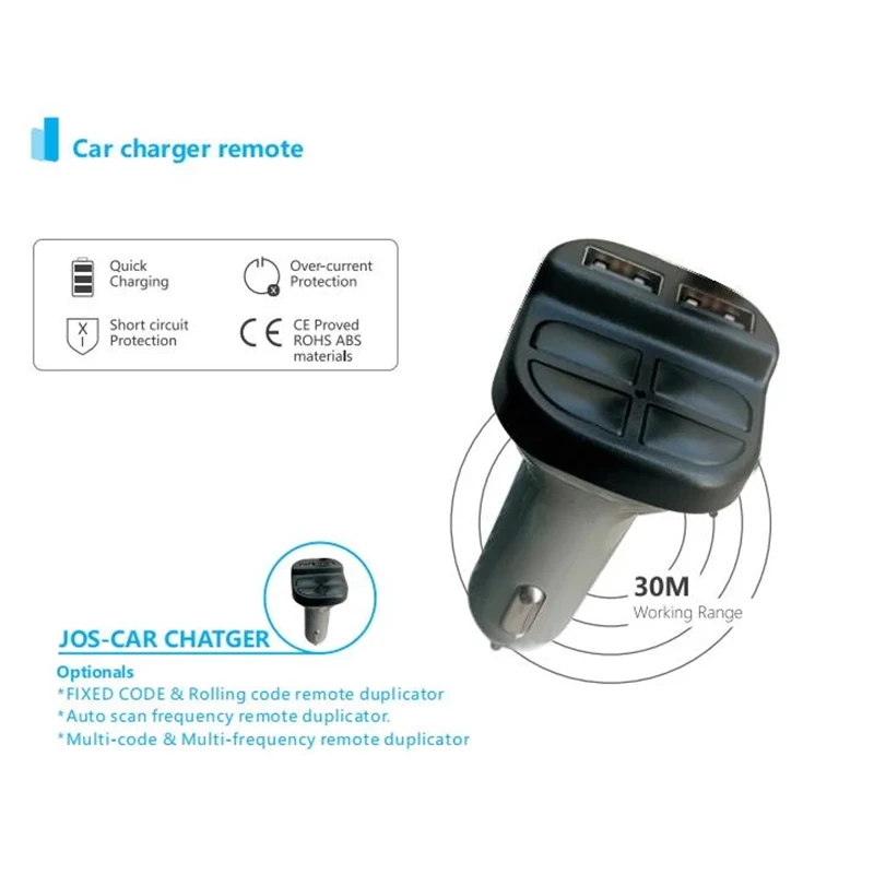 Universal Car charger Homelink Remote Multi Frequency 280MHZ-868MHZ Garage Door Remote and Rolling code Transmitter With Handle 3