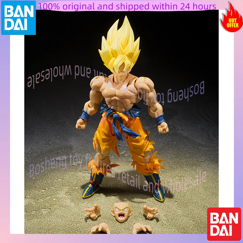 오리지널 반다이 S.H.Figuarts Shf 슈퍼 사이어인 손오공 전설적인 슈퍼 사이어인 베스트 셀렉션 드래곤 볼 Z 피규어 모델 장난감