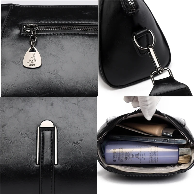 High Quality Small Crossbody Bag Women Trend Luxury Oil Wax Leather Shoulder Bag Fashion Ladies Handbag And Messenger Purse