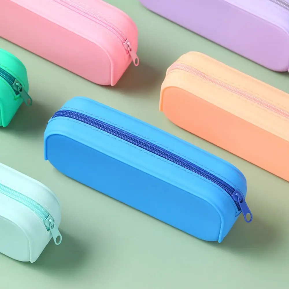 Single Layer Colorful Creative Storage Box Pencil Bag Silicone Pencil Case Stationery Box pencil cases stationery box