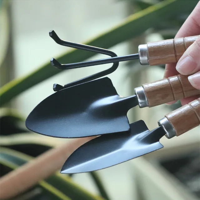 1/3Db Mini Lapát Gereblyű Növényekhez Bonsai Tools Kerti Kéziszerszámok Miniatűr Ültetési Készlet Fa Fogantyú Ásó - Image 2