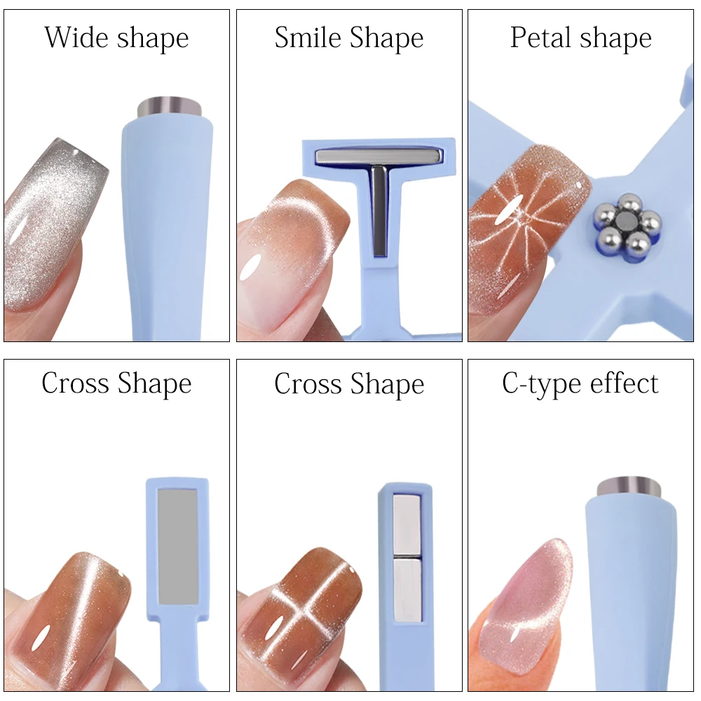 Cat Eye Nail Tool Magnetic Nail Art Tools Magnetic Nail Tools Nail Care Tools 5 in 1 Manicure Nails French Cat's Eye Magnet UV Gel Polishing pattern 3D multi-functional magic art decoration tool