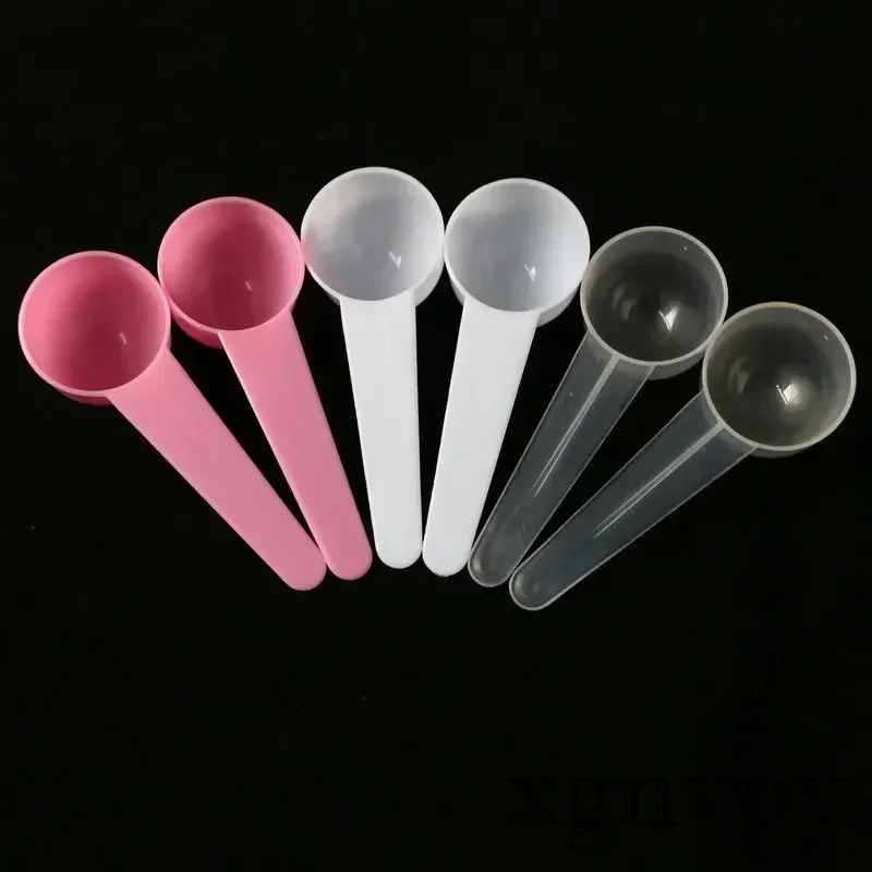 Xgnvpy Seaweed Mask Spoon 5g Plastic PP Metering Spoon 10ml Milk Powder Liquid Mask Powder Round Bottom Short Handle