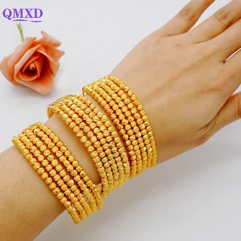 Dubai Donna Braccialetti color oro Bracciale sottile Braccialetti etiopi Gioielli africani Gioielli da sposa arabi sauditi Regali per la sposa 1