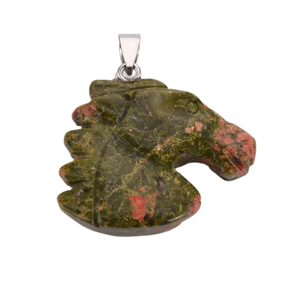 5pcs Natural & Synthetic Mixed Stone Horse Charms Pendants for DIY Handmade Jewelry Making Necklaces Bracelet Accessories