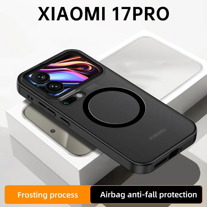Matte & Clear Magnetic Wireless Charging Armor Case - Military Shockproof Back Cover