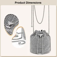 Sac seau en diamant WHIMARKS, sac à bandoulière pour femme, pochette en diamant, sac de luxe, sacs de créateurs, sacs à main de soirée 4