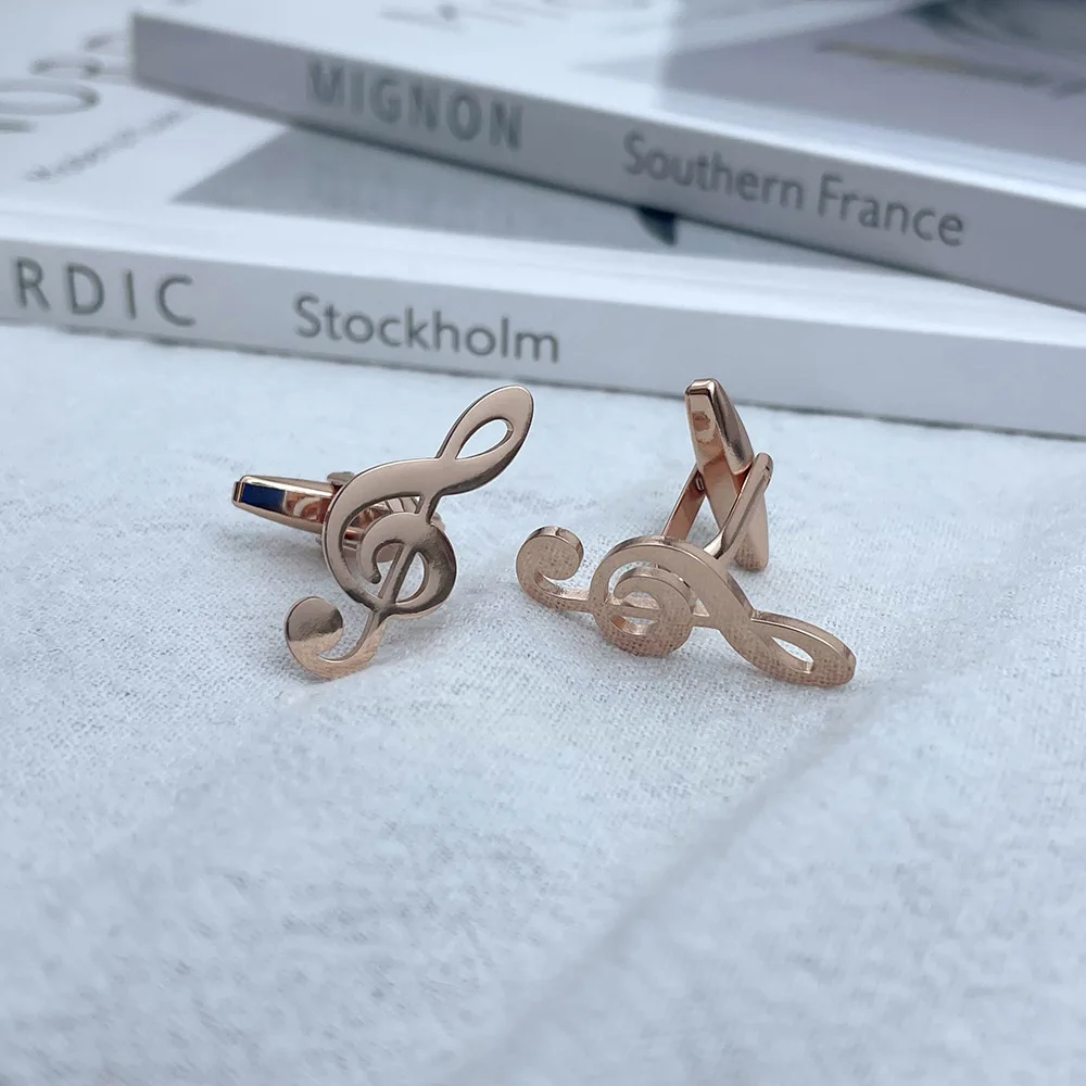 Елегантний музичний символ у корейському стилі Запонки для любителів музики Високоякісні чоловічі запонки Геометричний дизайн Сталевий матеріал