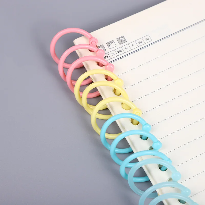 30 pz/borsa Anelli Colorati per Quaderni a Fogli Mobili, Anelli Multifunzione per Calendario, Portachiavi e Avvolgicavo - immagine 5