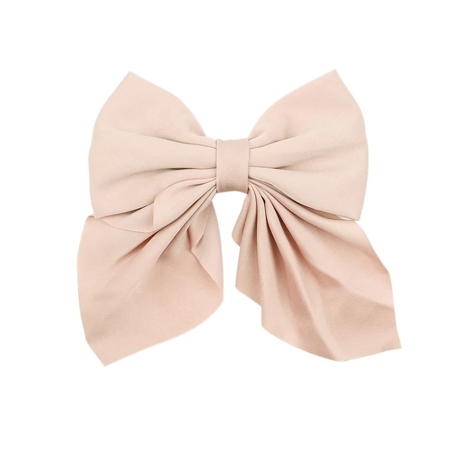 New Sweet Bow Hairpins Solid Color Bowknot Hair Clips For Girls Satin Butterfly Barrettes Duckbill Clip Kids Hair Accessories 19