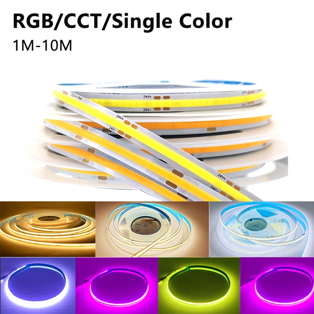 1M-10M DC24V COB LED Strip Light High Density Soft Linear Flexible