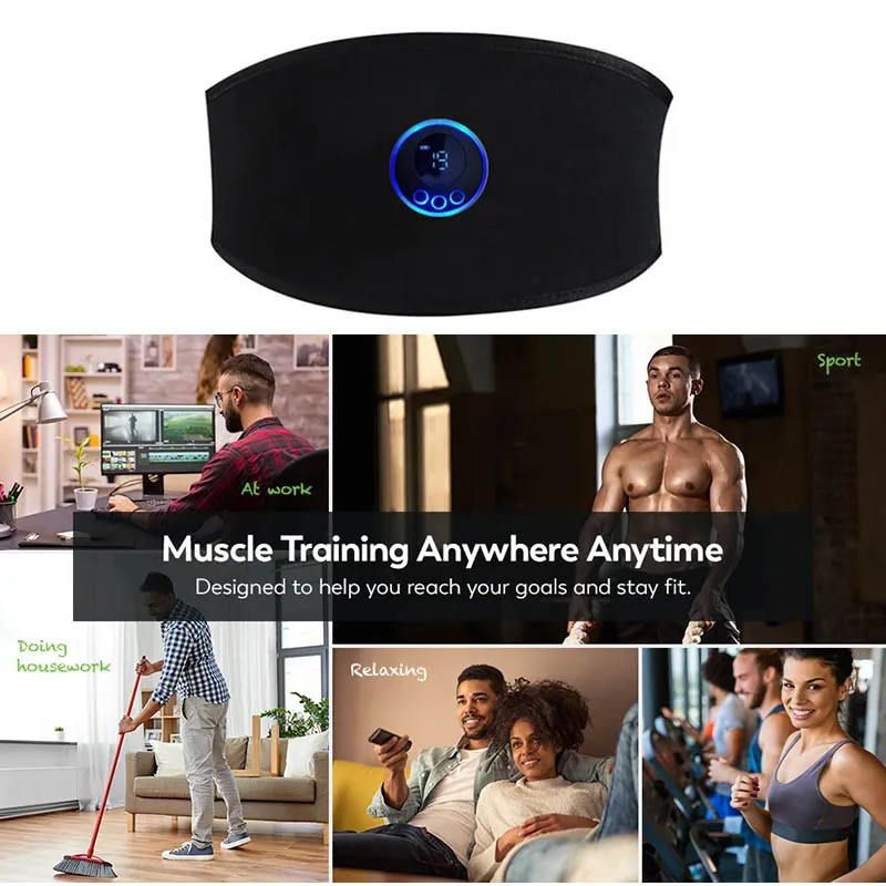 Abdominal Trainer Slimming Belt Muscle Toner Abdominal Toning Belts Fitness Massager Waist Belly Workout Fitness For Men Women