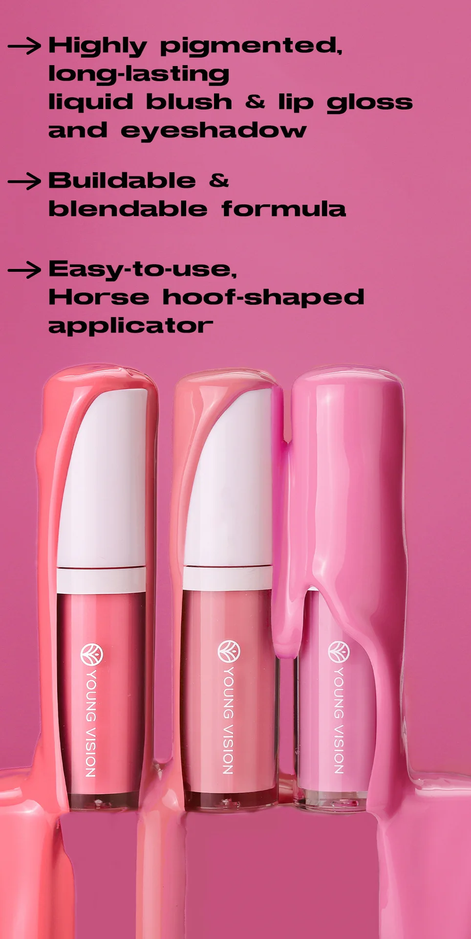 Description Picture 4 of itemYOUNG VISION 3 Matte color Liquid Blush Moisturizing Brightening Rouge Blush Modified Contour to Brighten Skin Tone