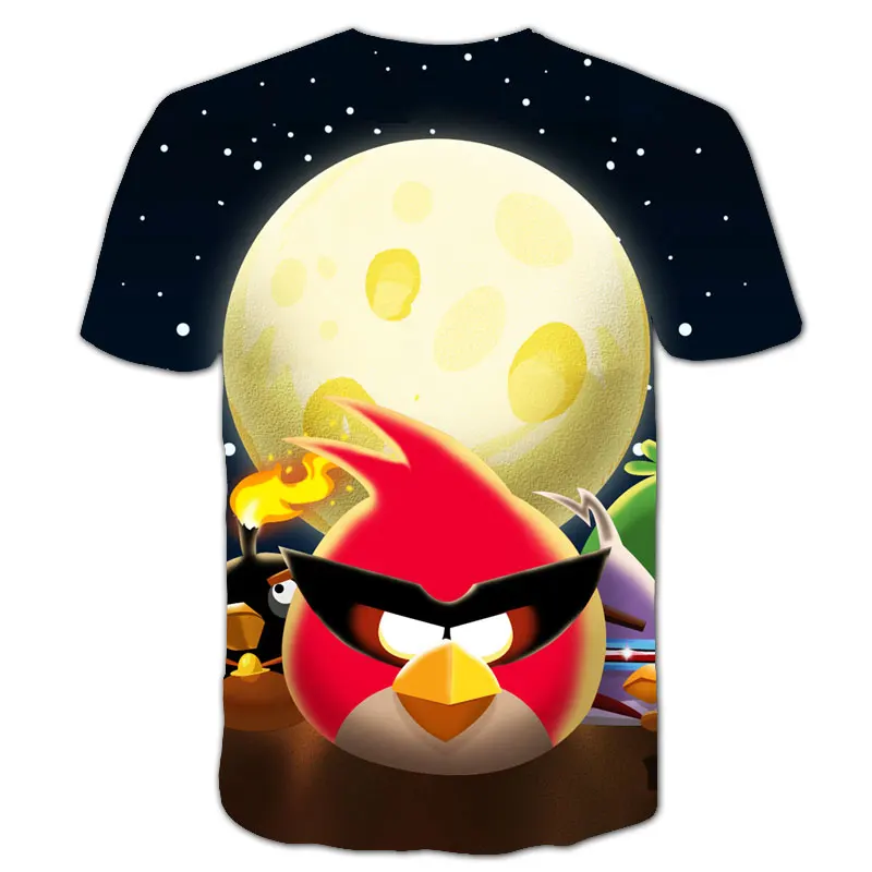 cool kid t shirt Anime Angry-Birds 3D Printed T-shirt Boys And Girls Video Game Tshirts Children's Harajuku Clothes Summer Kids Cartoon Short Top children's t shirt with animals	