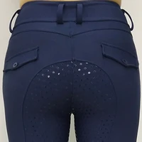 MXLLINA Full Silicone Competition Horse Riding Tights Pocket Women Training Horseback Breeches Riding Pants Equestrian Leggings 2