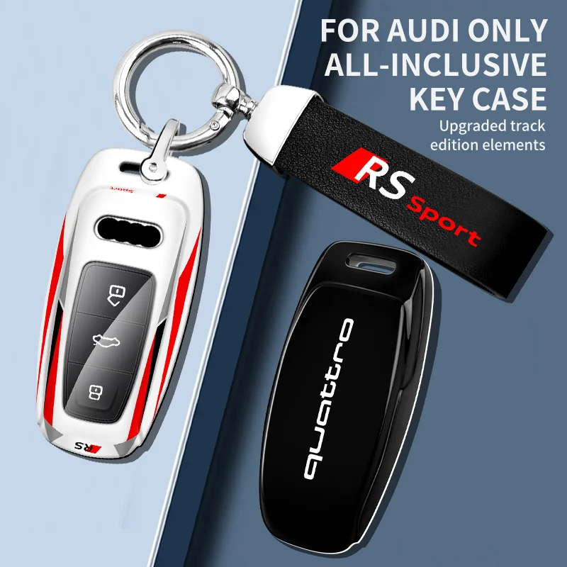 Abs Car Remote Key Case Cover Shell Fob Per Audi A3 A4 B9 A6 A7 4K A8 E-Tron Q5 Q8 C8 D5 Sq8 Key Protection Bag Accessori
