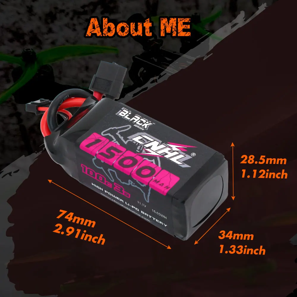 2pcs CNHL 3S 11.1V Lipo Battery 1100mAh 1300mAh 1500mAh 100C With XT60 T Plug for FPV Airplane Helicopter Drone Quadcopter Hobby 3
