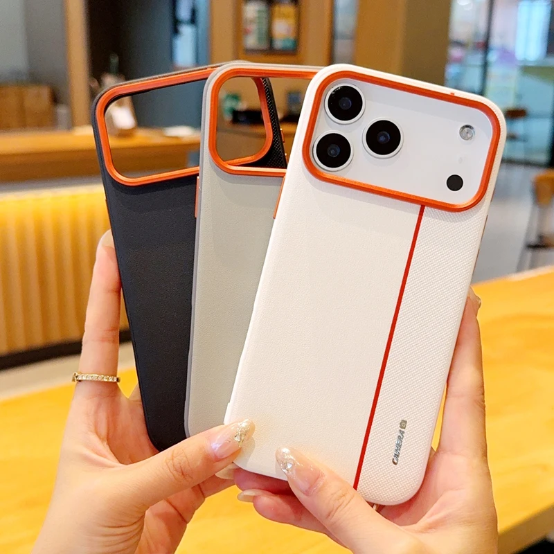 حافظة لهاتف آيفون 17 برو ماكس 17 حافظة هوائية فاخرة من جلد البولي يوريثان ملونة رفيعة للغاية لهاتف آيفون 17