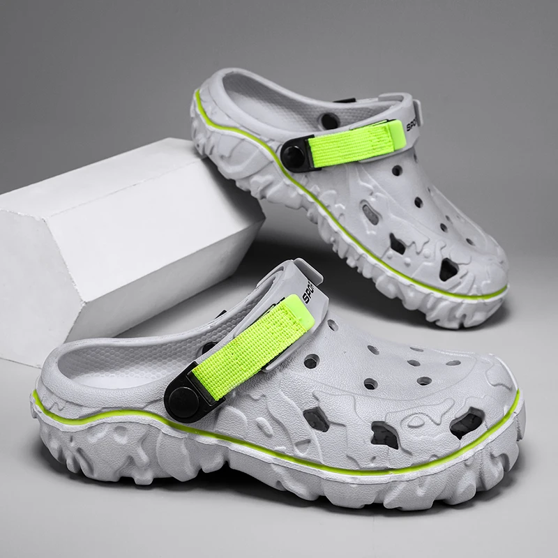

2024 Fashion Sports EVA Men's Hole Shoes Men's Beach Work Sandals Soft Elastic Lightweight Men's Casual Sports Shoes