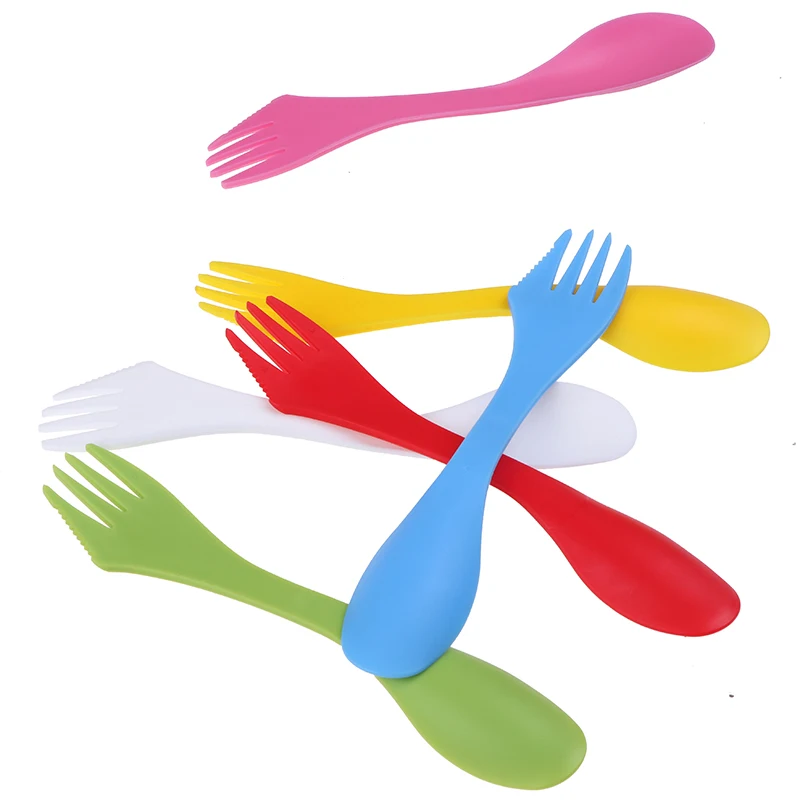 3 In 1 Utensils Plastic Spork Combo Travelling Gadget Cutlery Tableware Spoon Fork Cutter Travel Camping Hiking Picnic camping cutlery,portable tableware,portable cutlery,titanium tableware
