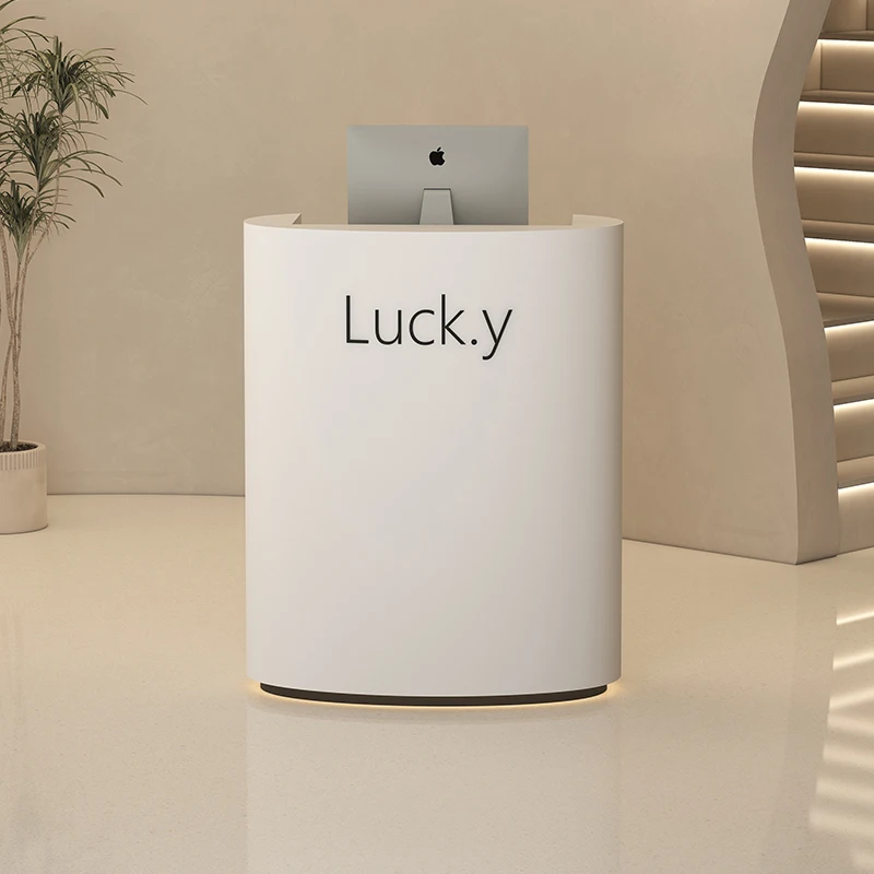 

Small Simplicity Reception Desk Modern Clothing Store Information Desk Beauty Salon Mesa De Madera BlancaReception Furniture
