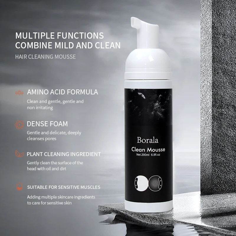 BORALA Clean Mousse for SMP Professional Microblading Scalp Cleaning 200ml Compressive Dense Foam for Permanent Makeup Tattoo