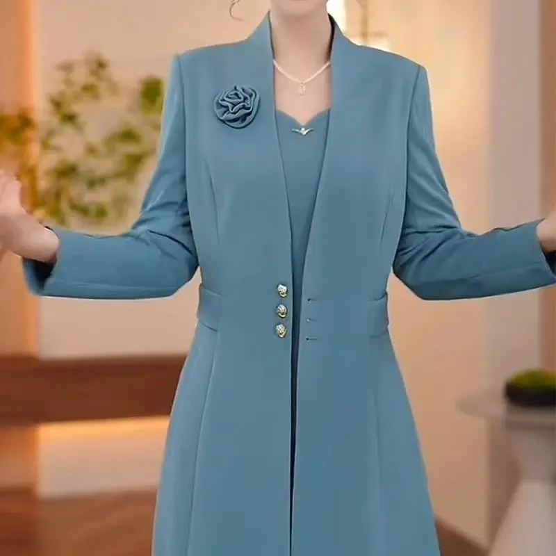 طقم فستان ميدي قطعتين بوليستر