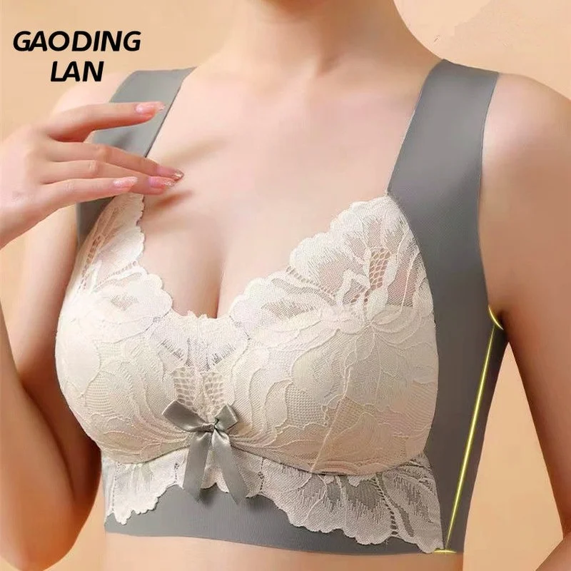 Women's Sexy Lace Push Up Bra Beautiful Transparent Brassiere Bra Without  Frame Korean Style Small Breast Crop Top with Cup - AliExpress