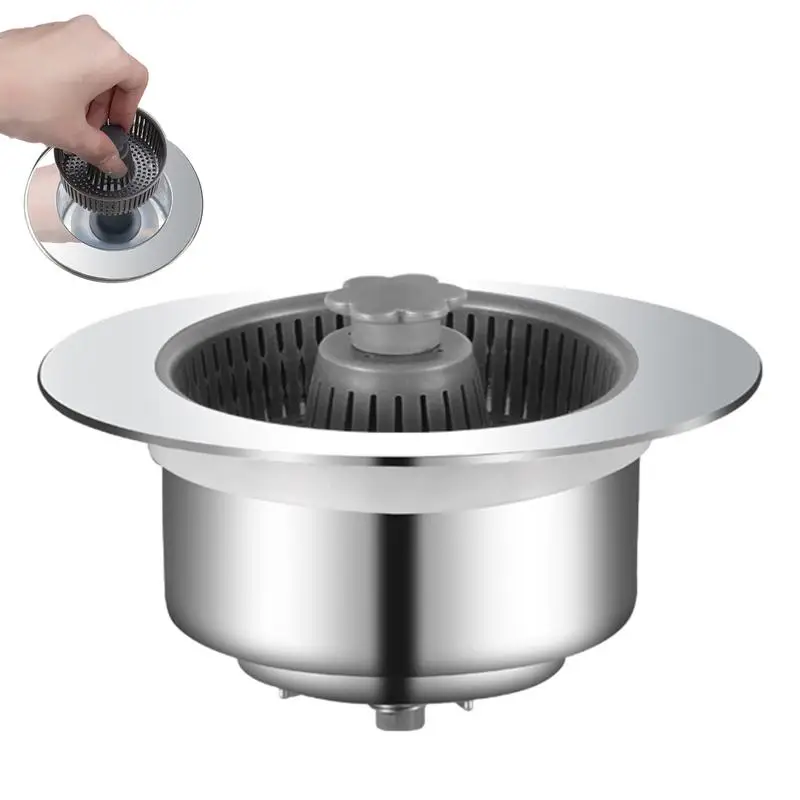 

Stainless steel sink strainer Rust-resistant drain stopper Kitchen sink odor eliminator Durable sink strainer basket 2-in-1 sink