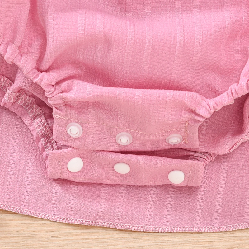 Pudcoco Infant Baby Girl Summer Outfits Ruffle Sleeveless Square Neck Bow Front Romper with Headband Set Newborn Clothes 0-18M 5