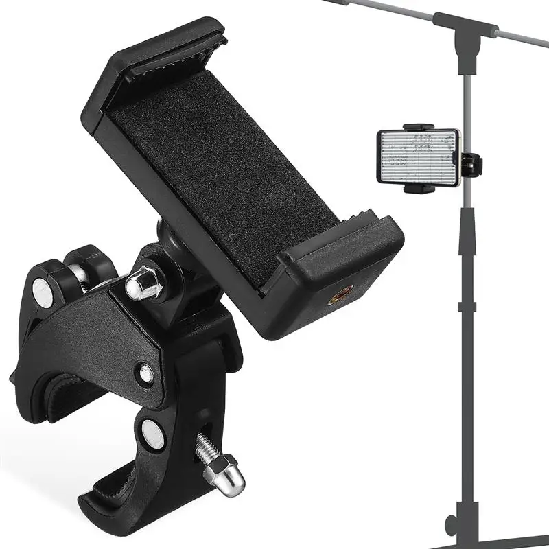 Phone Mount Mic Stand Mic Clamp Microphone Mount Clip Music Stand Phone Holder Adjustable 1 Set microphone stand microphone mount clamp