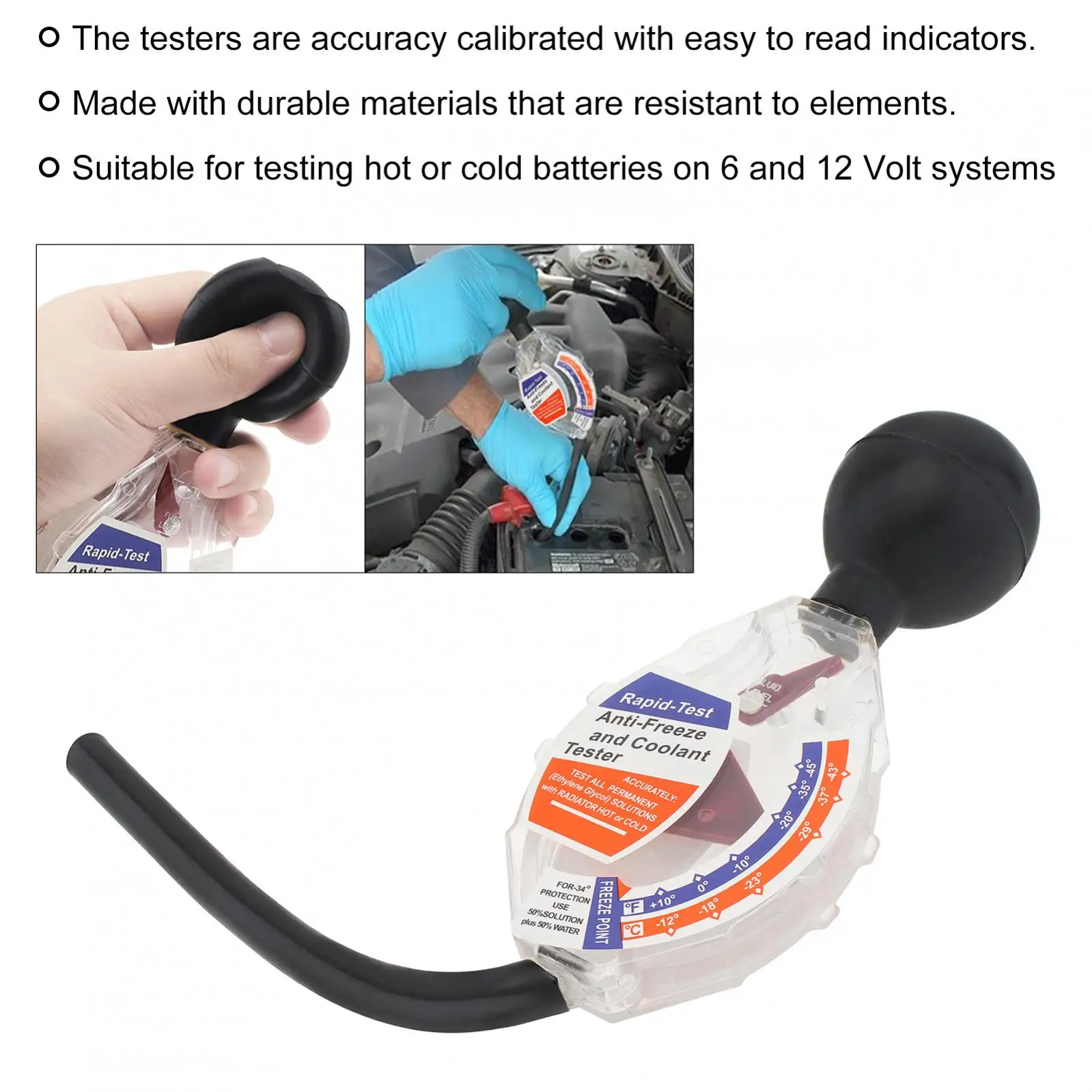 Antifreeze Coolant Tester Accurate Dial Type Rapid Test Performance