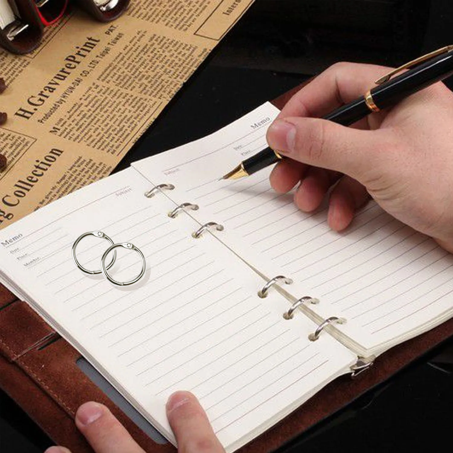 100 PCS 25mm Inner Diameter Metal Loose Leaf Ring Binder Ring Clip Album Scrapbook Craft Photo Split Rings Tool