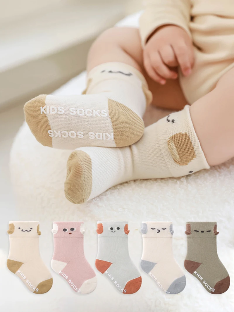 Cotton Baby Socks Autumn Seamless Non Slip Kids Soft Skin