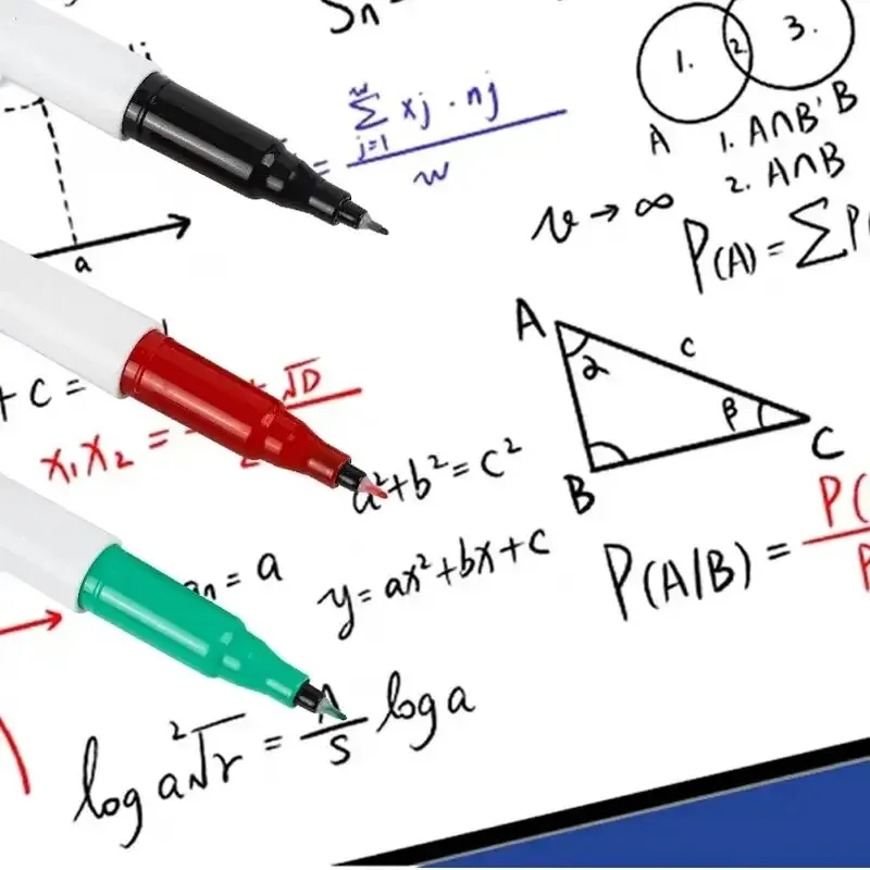 Color Marker Pens Marker Pens Whiteboard Pens Dry Erase Markers 12Colors/set Ultra Fine Tip 0.5mm Dry Erase Markers Erasable Whiteboard Markers For School Office Planning White Board Marker